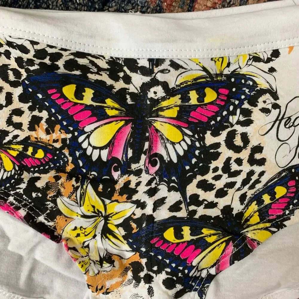 Heaven Scent Intimates White Panty MEDIUM Boyshort Butterfly Perfume Cotton NEW